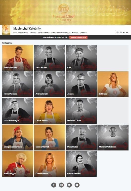 Elenco de cocineros en Master Chef